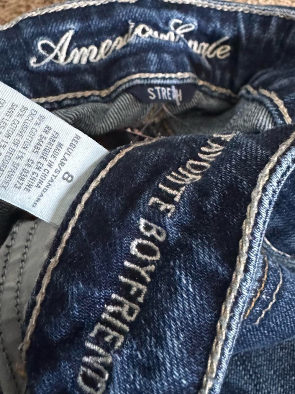 American Eagle navy blue low rise bootcut jeans - Picture 4 of 6